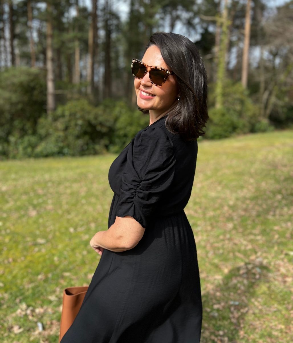 Black Emily Midi Dress