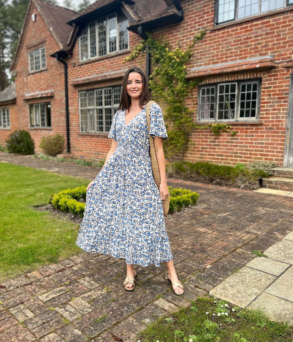 Lottie Flower Print Midi Dress