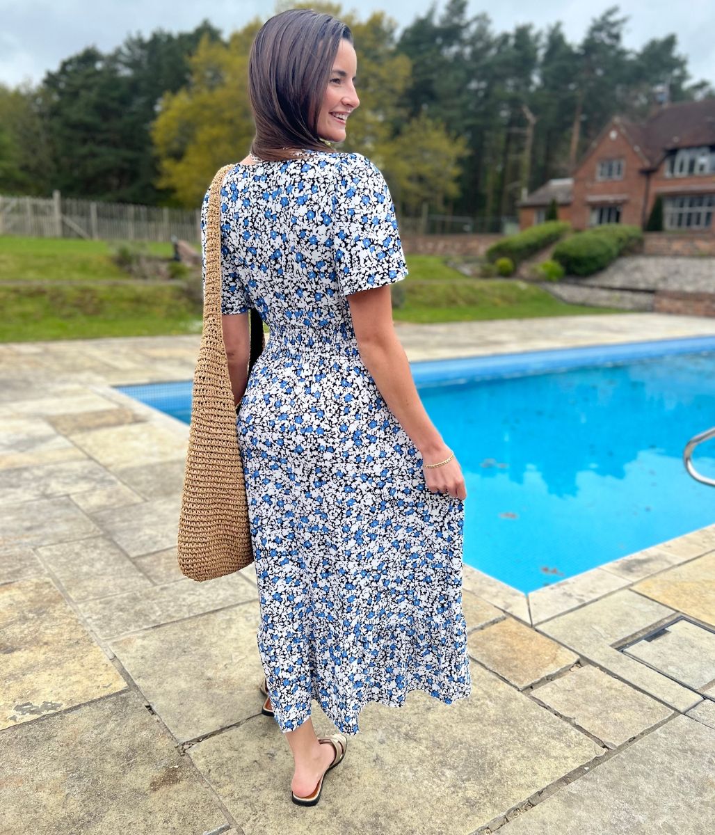 Lottie Flower Print Midi Dress