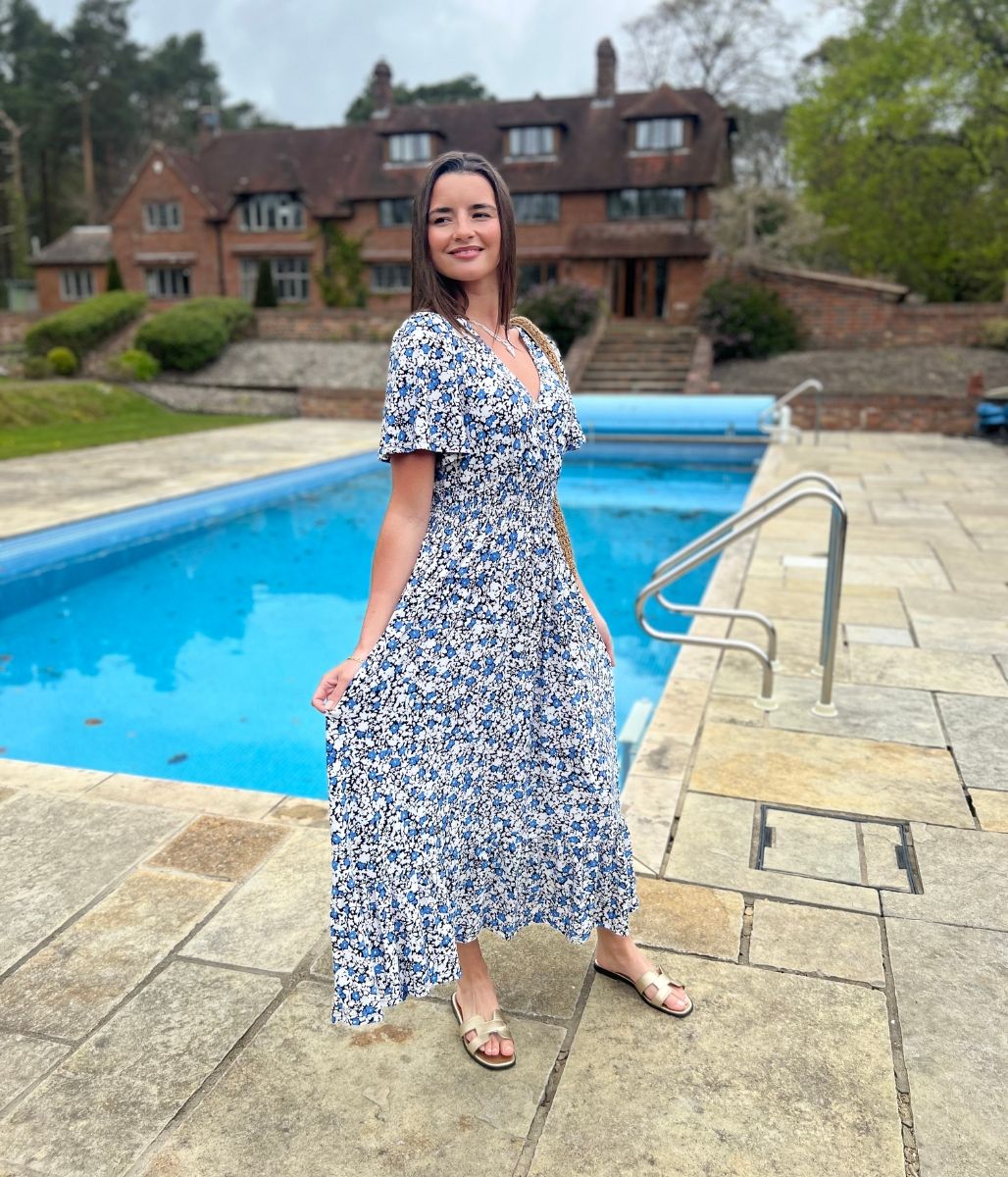 Lottie Flower Print Midi Dress