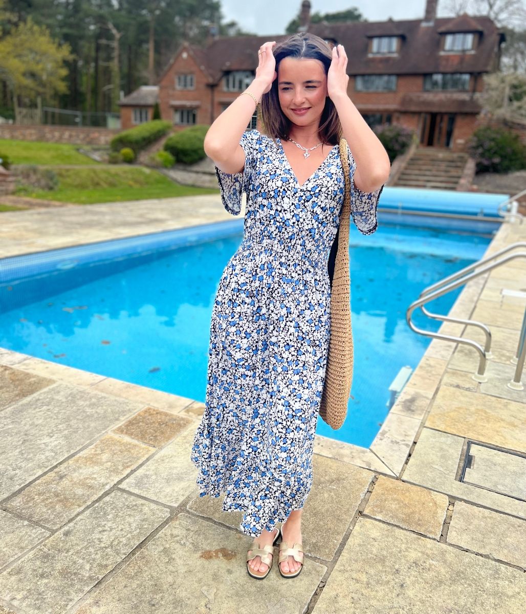 Lottie Flower Print Midi Dress