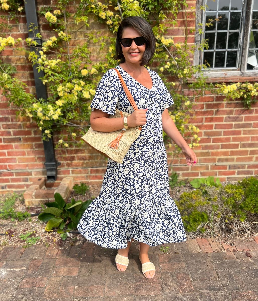 Navy Hannah Midi Dress