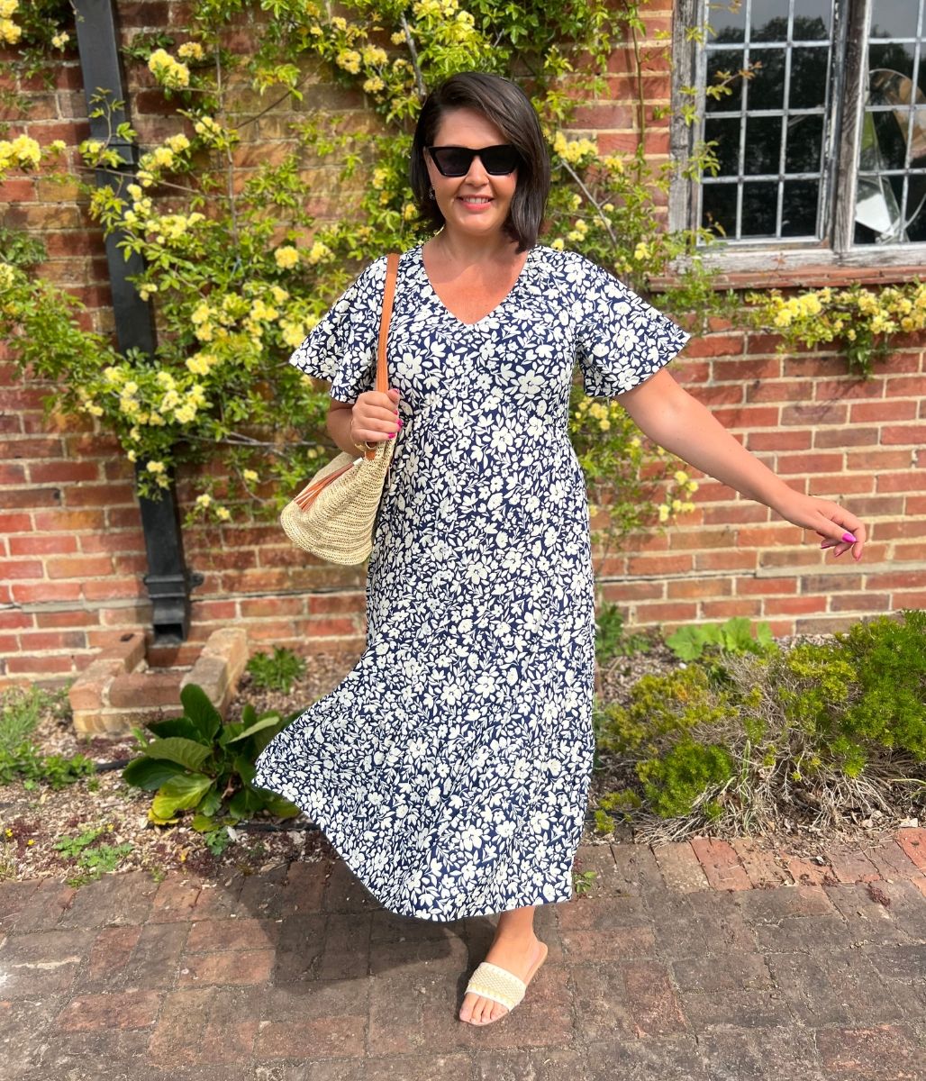 Navy Hannah Midi Dress