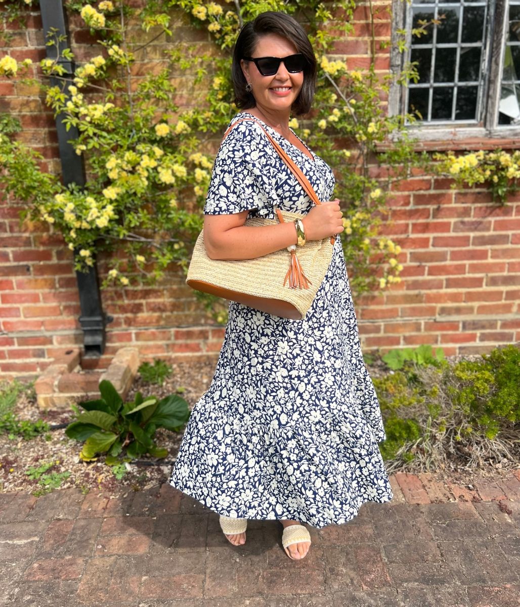 Navy Hannah Midi Dress