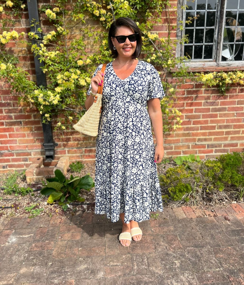 Navy Hannah Midi Dress