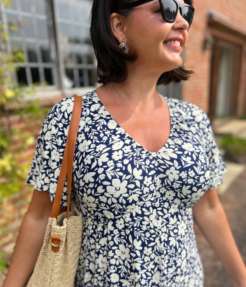Navy Hannah Midi Dress