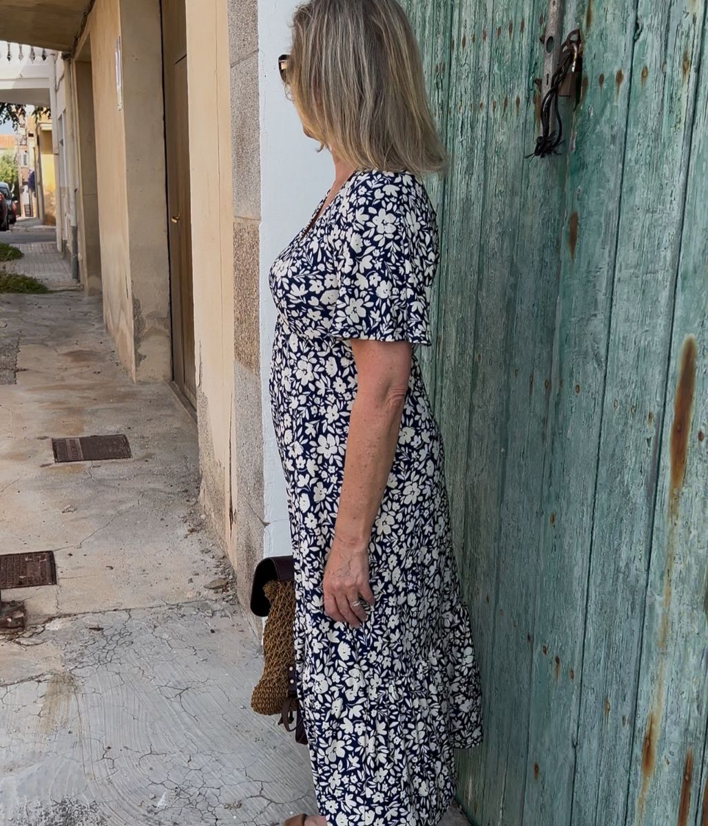 Navy Hannah Midi Dress