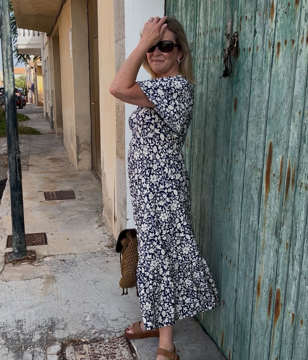 Navy Hannah Midi Dress