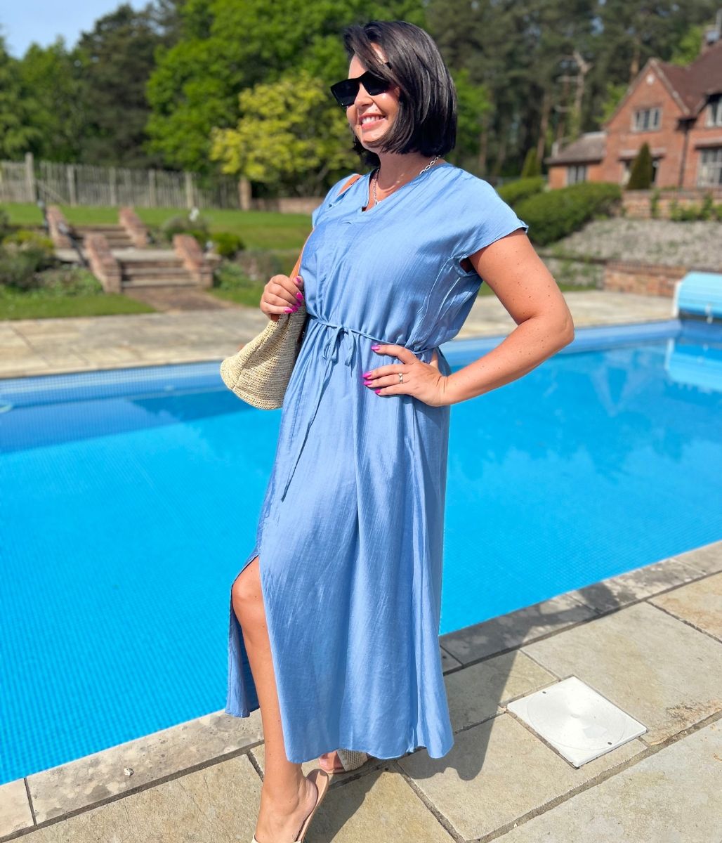 Blue Abbie Midi Dress