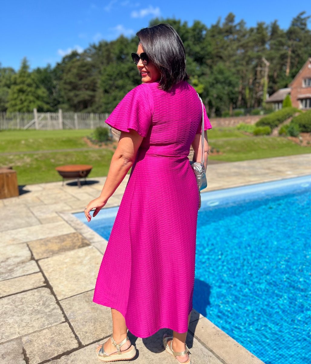 Pink Ripple Kate Midi Dress