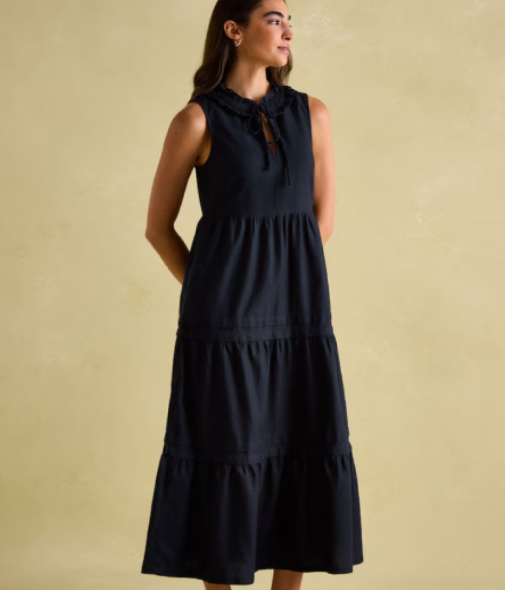 Navy Ophelia Sleeveless Tiered Dress