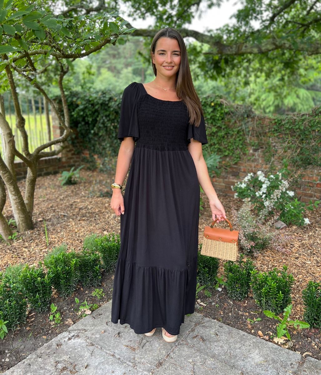 Black Kira Jersey Midi Dress