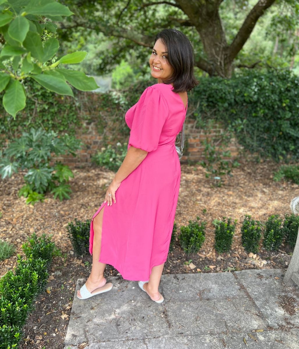 Pink Gabbie Midi Dress