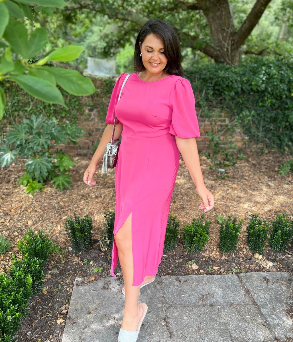 Pink Gabbie Midi Dress