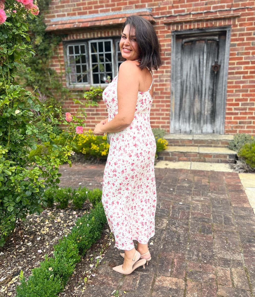 Ditsy Satin Midi Dress