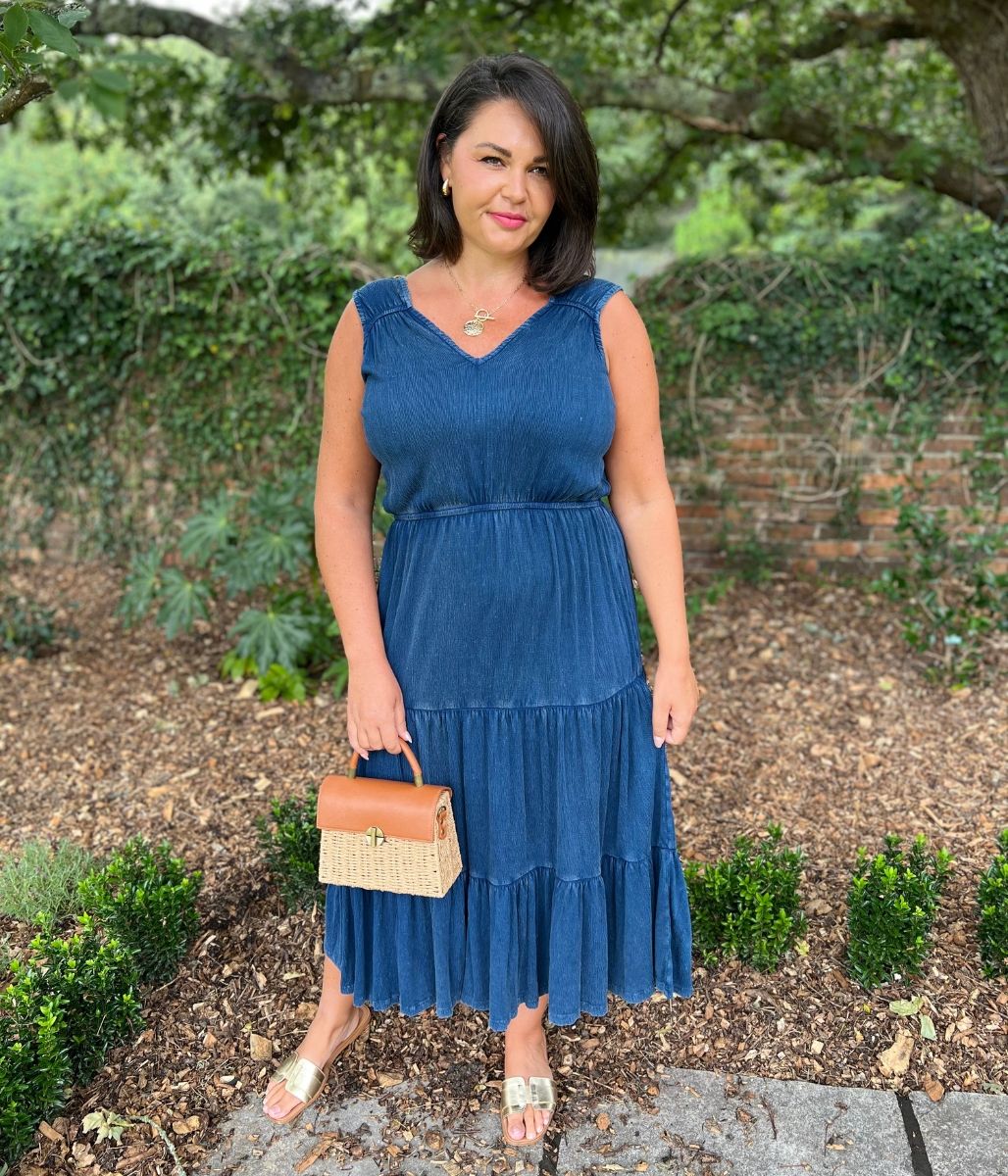Indigo Blue Boho Tiered Summer Dress