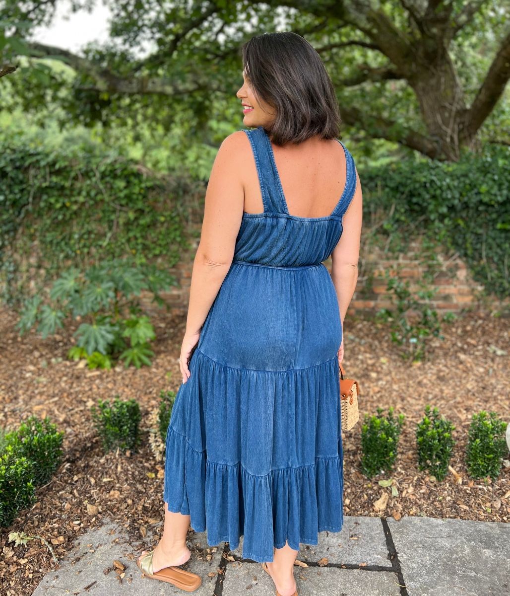 Indigo Blue Boho Tiered Summer Dress
