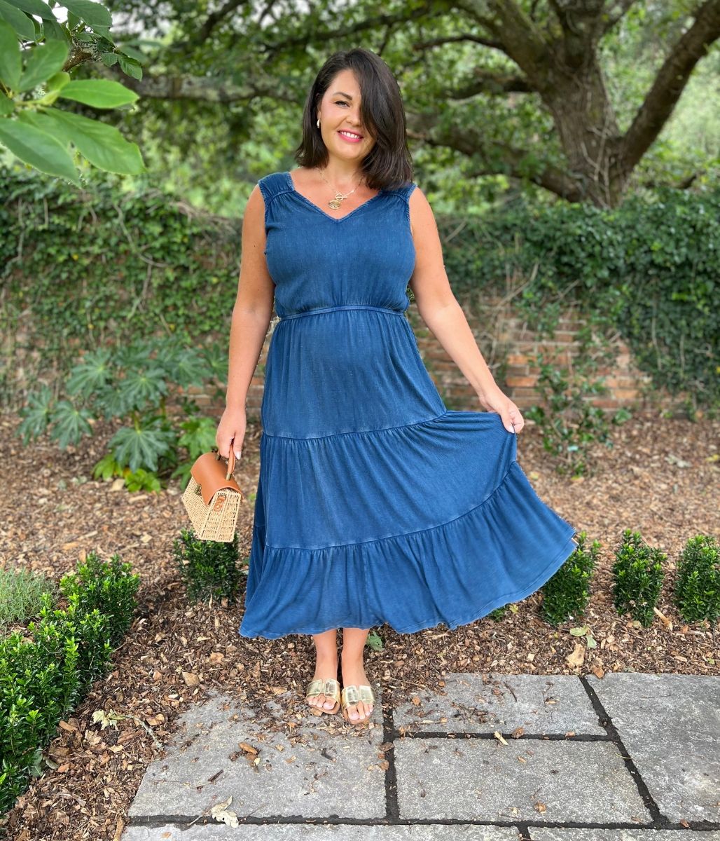 Indigo Blue Boho Tiered Summer Dress