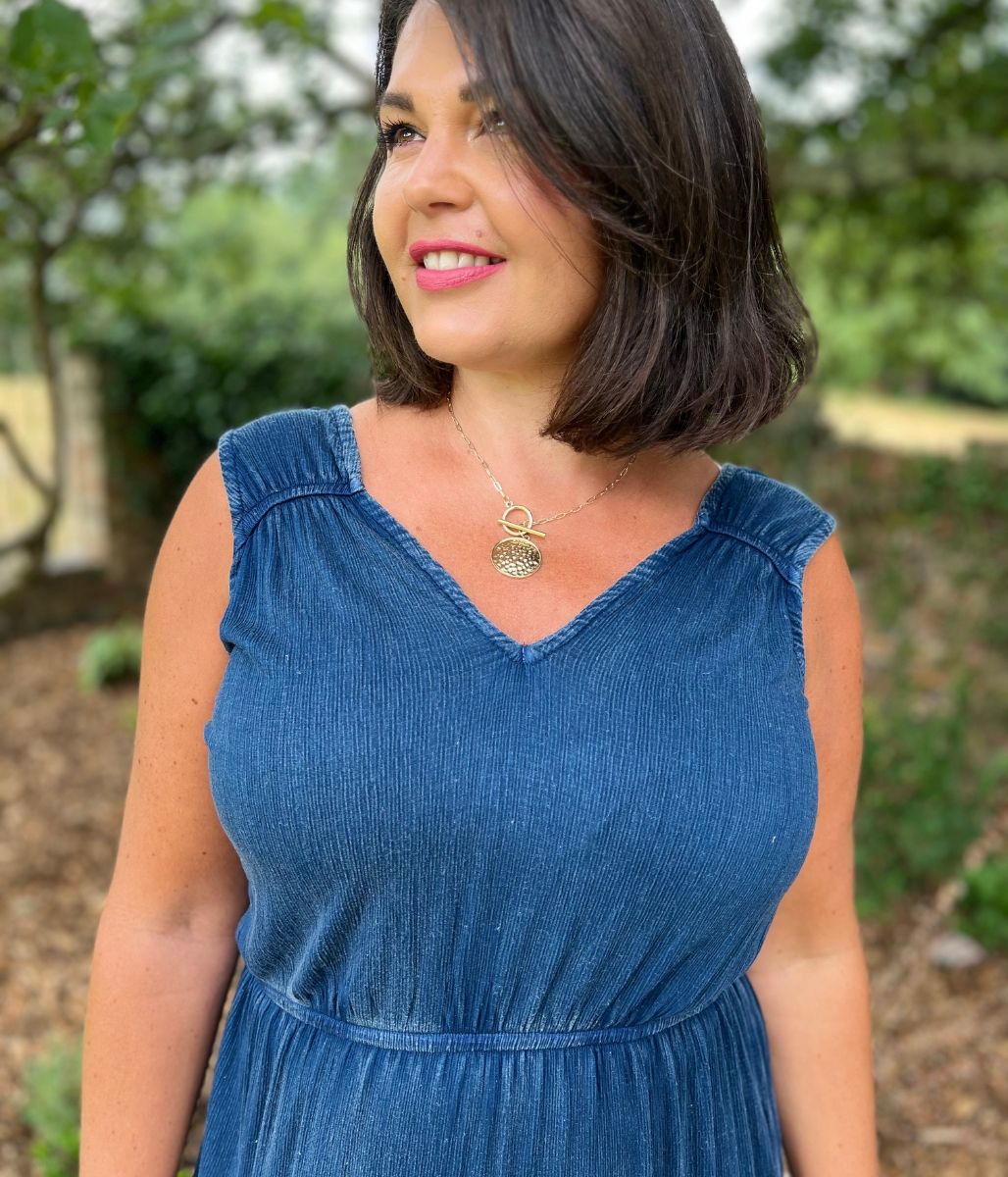 Indigo Blue Boho Tiered Summer Dress