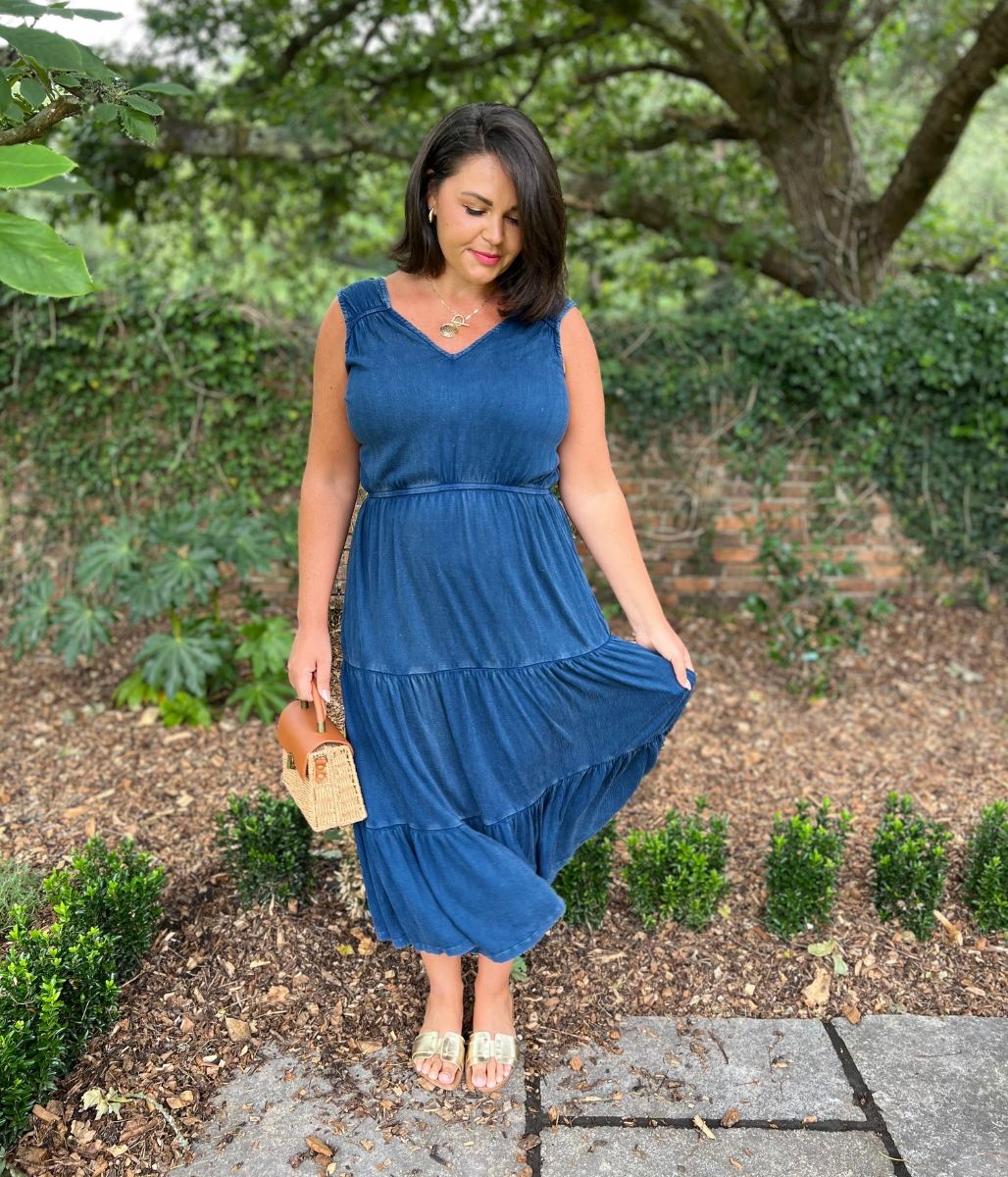 Indigo Blue Boho Tiered Summer Dress