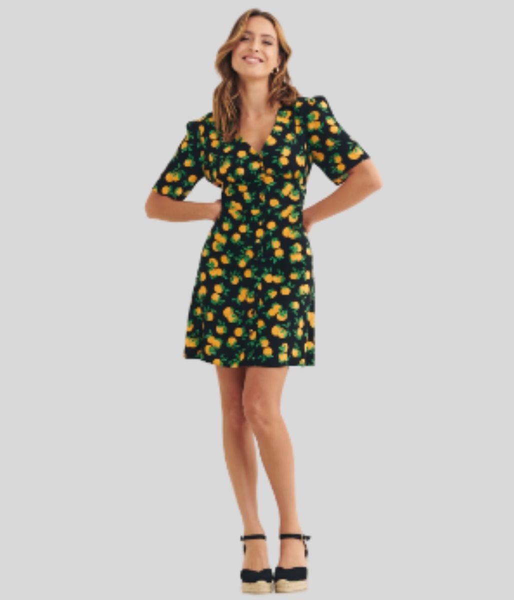 Black Sassy Orange Dress