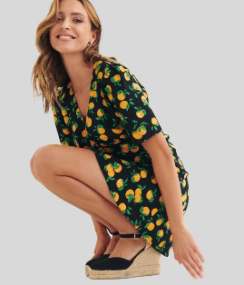 Black Sassy Orange Dress