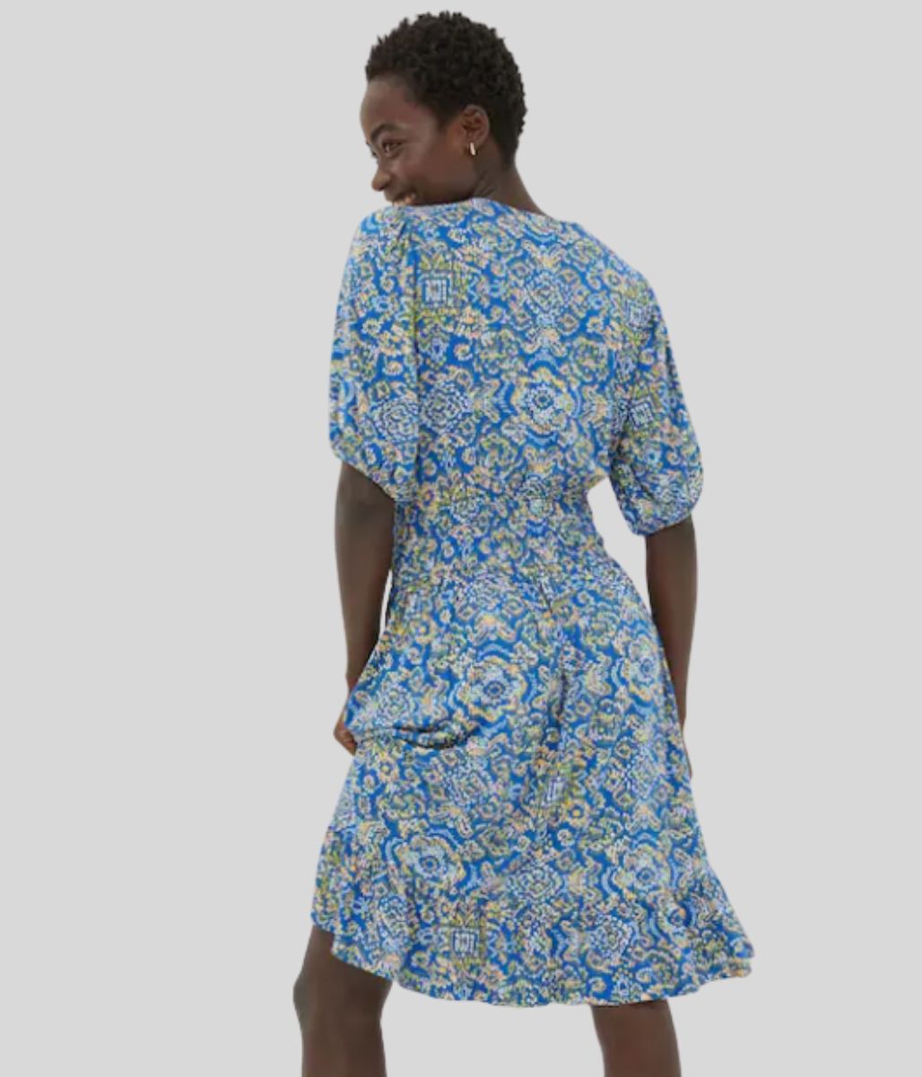 Blue Lottie Aztec Texture Jersey Dress