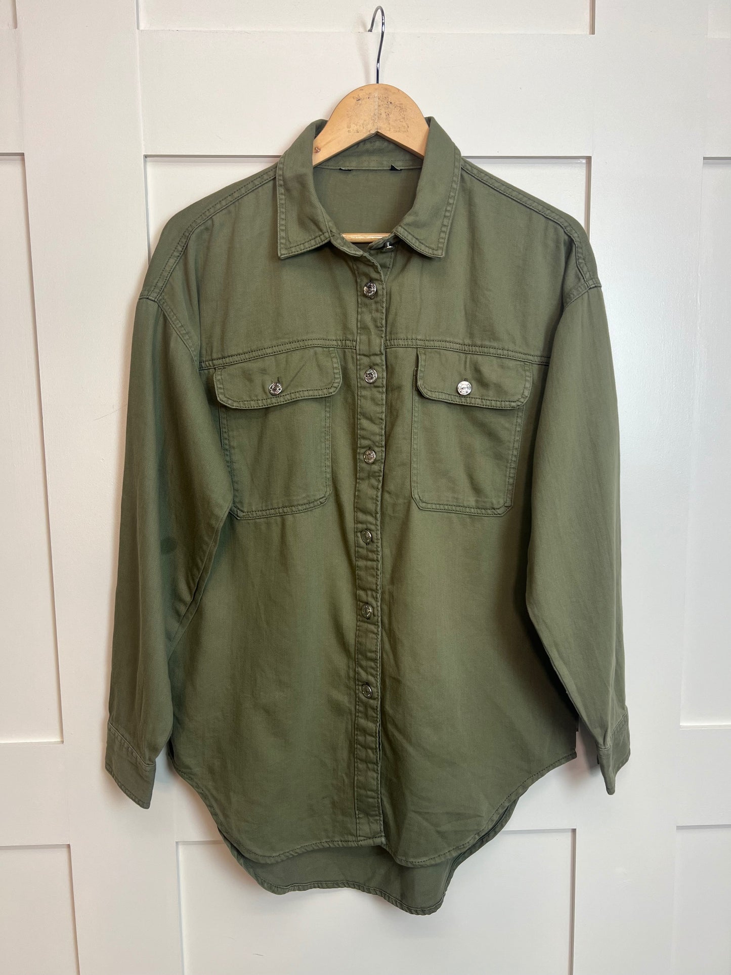 Khaki Denim Oversized Shirt