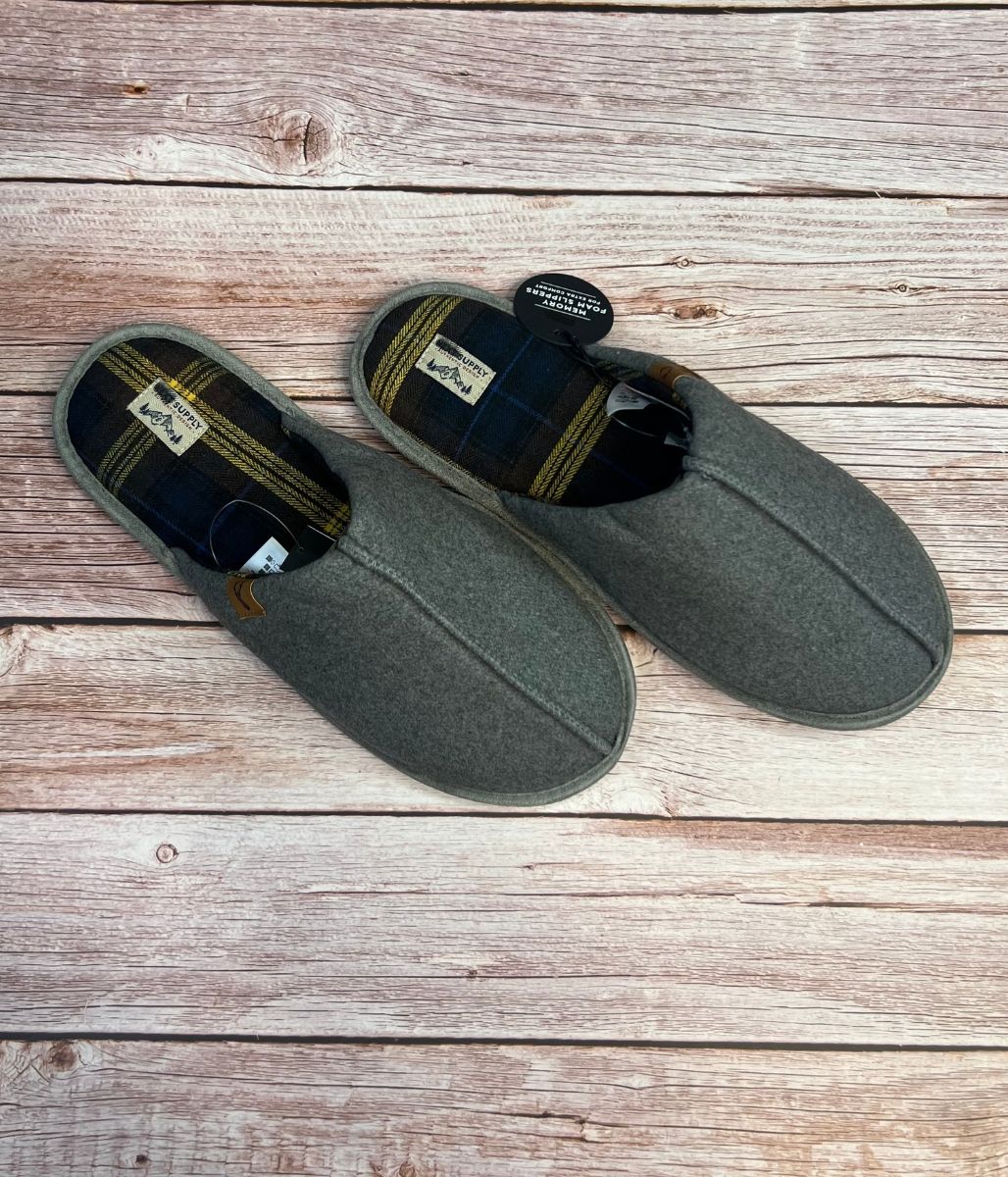 Men's Grey Mule Slippers