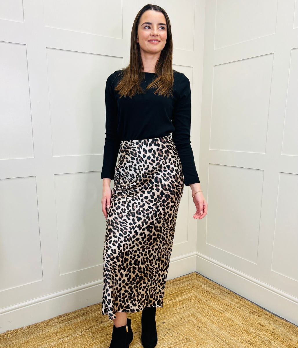 Animal Print Midi Skirt