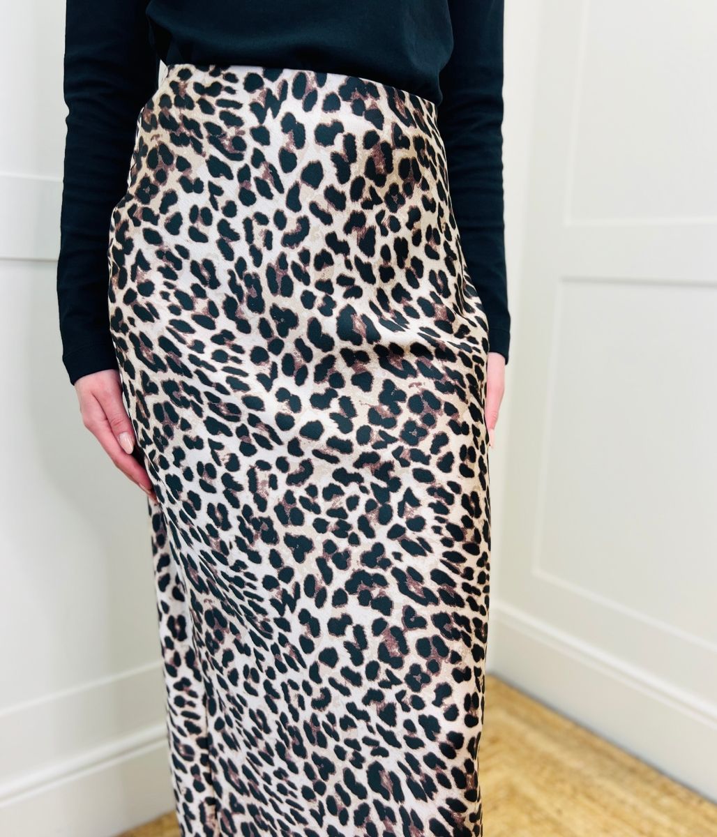 Animal Print Midi Skirt