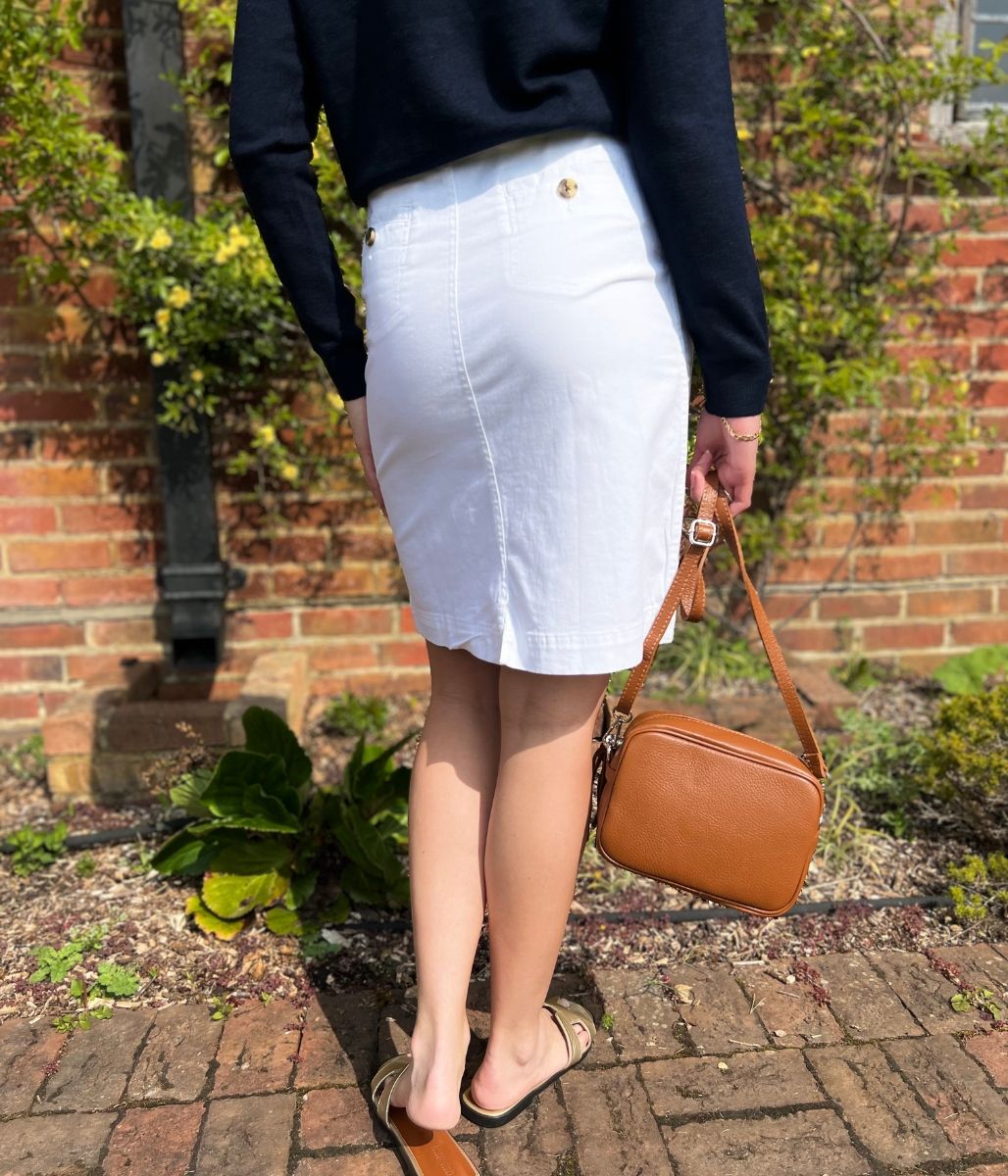 White Chino Skirt