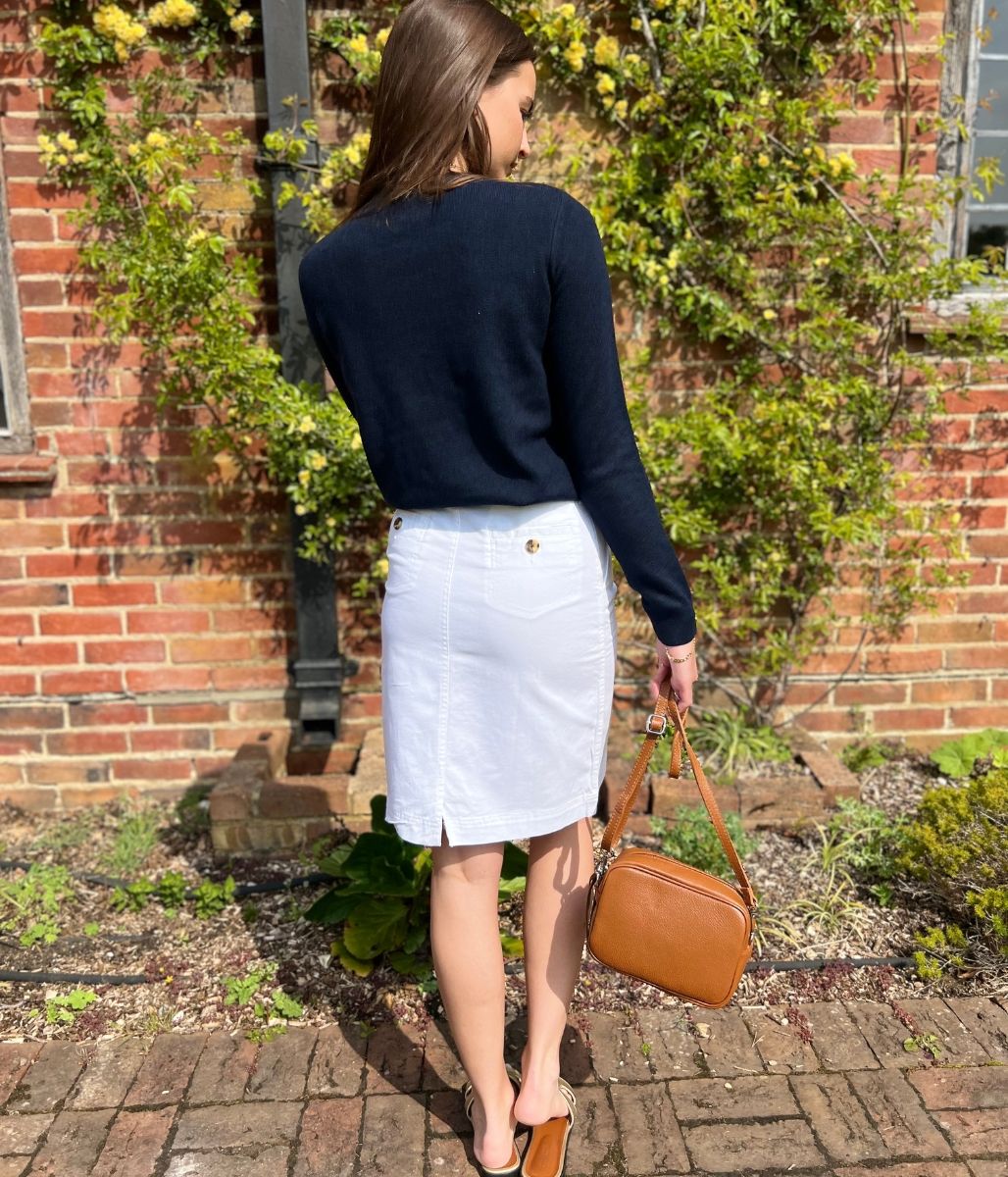 White Chino Skirt