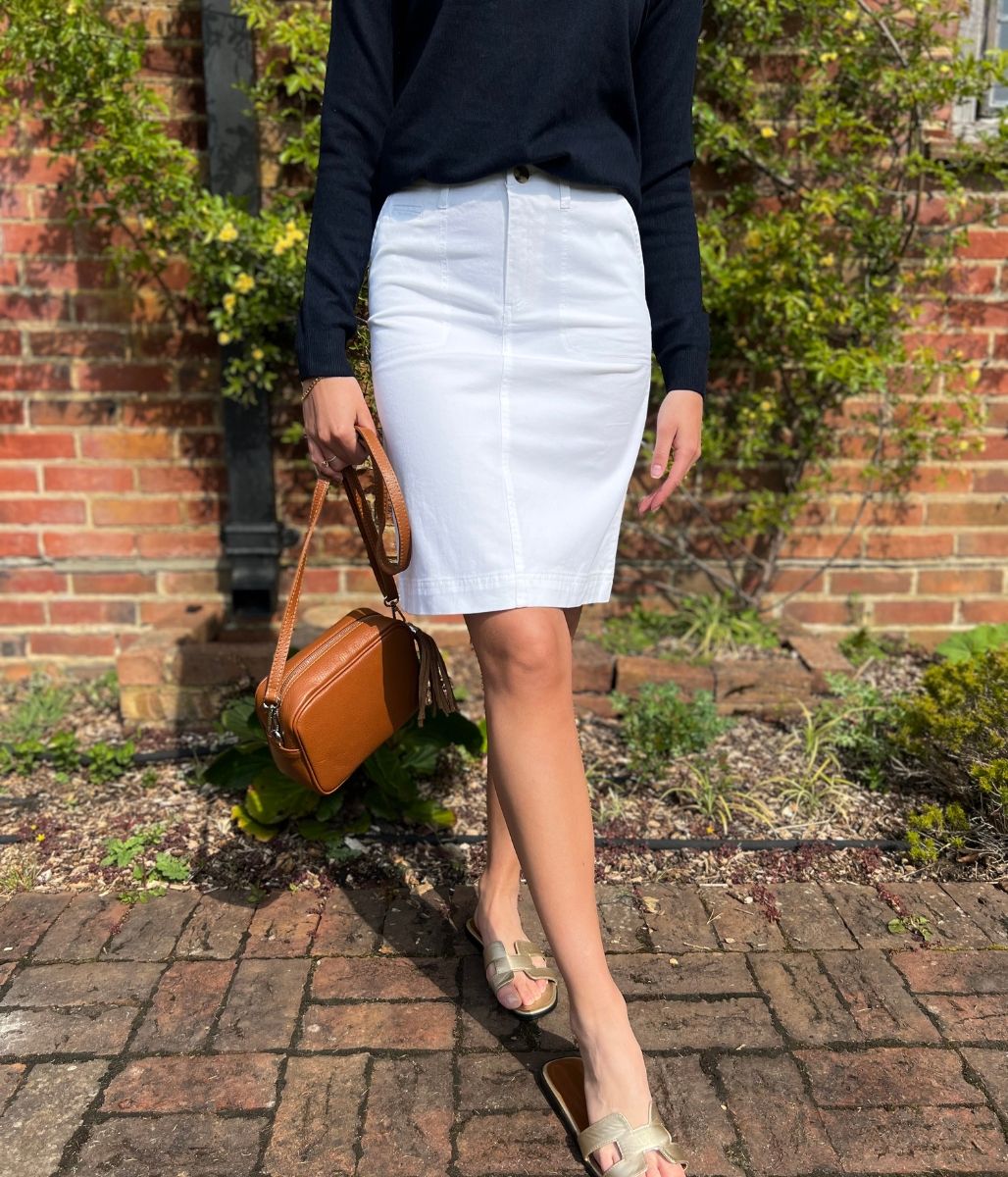 White Chino Skirt