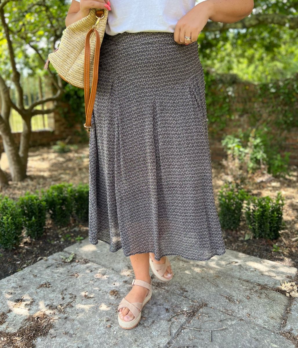 Black Printed Amaya Skirt