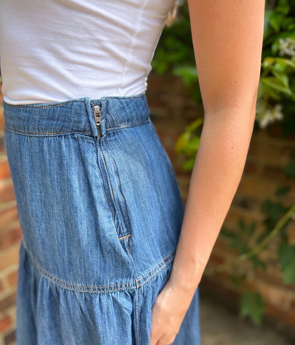 Denim Seam Detail Skirt