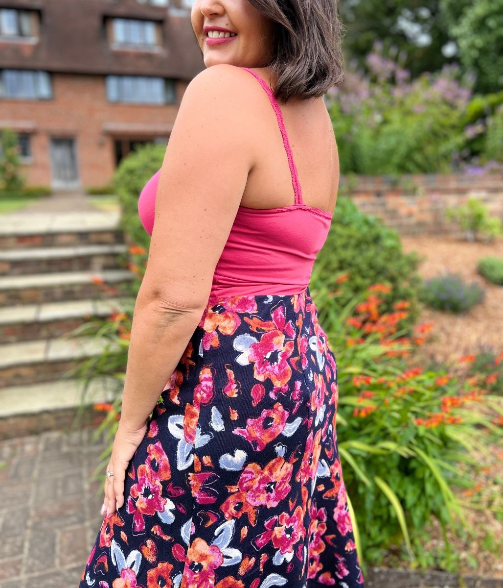 Floral Printed A Line Midi Skirt
