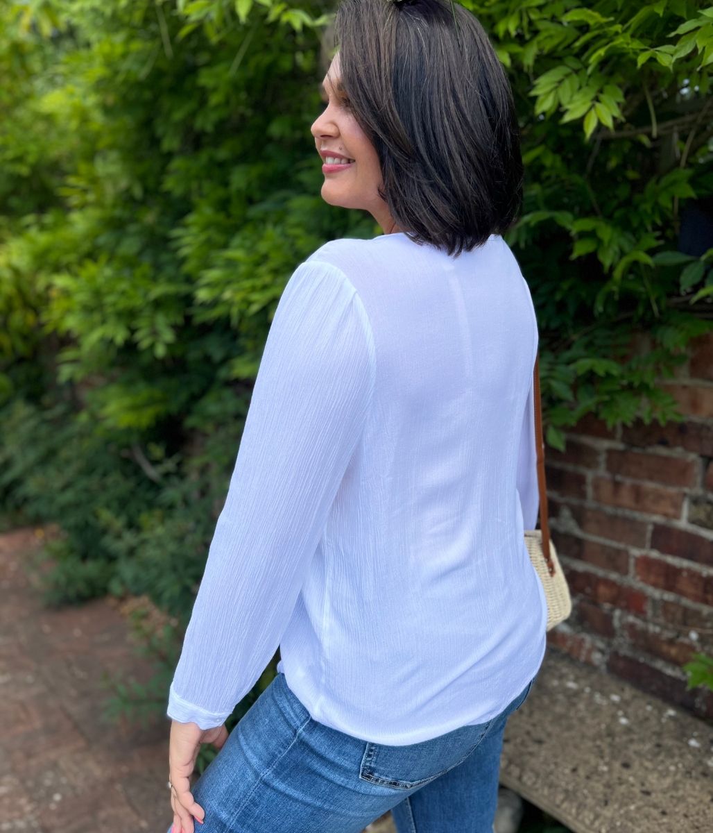 Ivory Crochet Pintuck Blouse