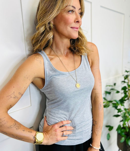 Grey Modal Rich Vest Top
