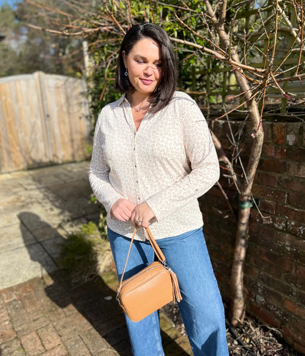 Natural Sprig Print Annie Jersey Shirt