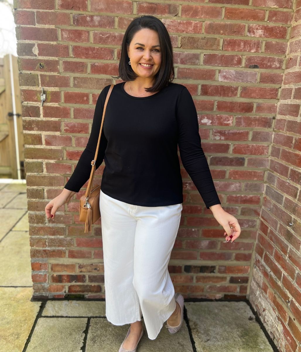 Black Long Sleeve Cotton Top