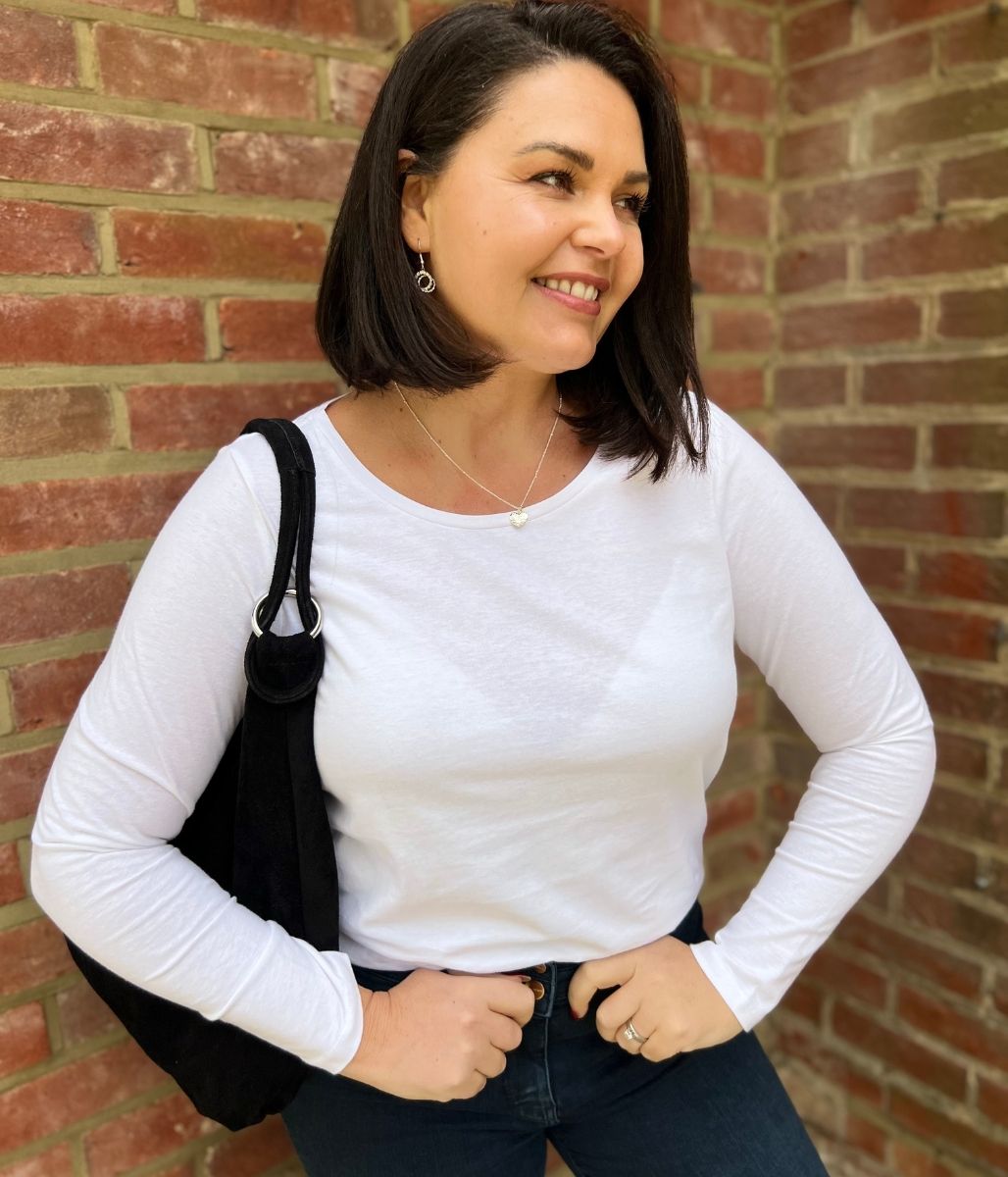 White Long Sleeve Cotton Top