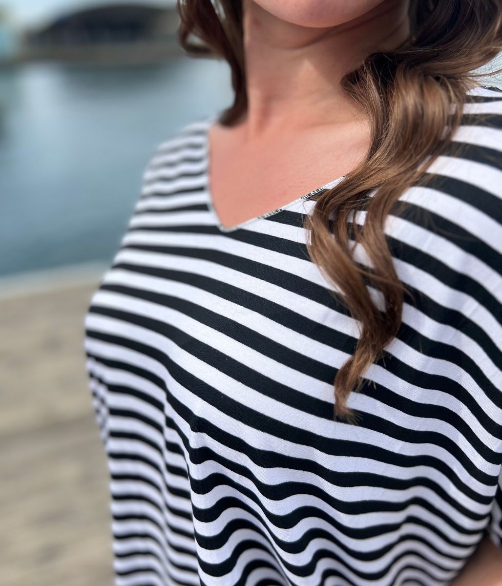 Black Italian Collection Striped T Shirt
