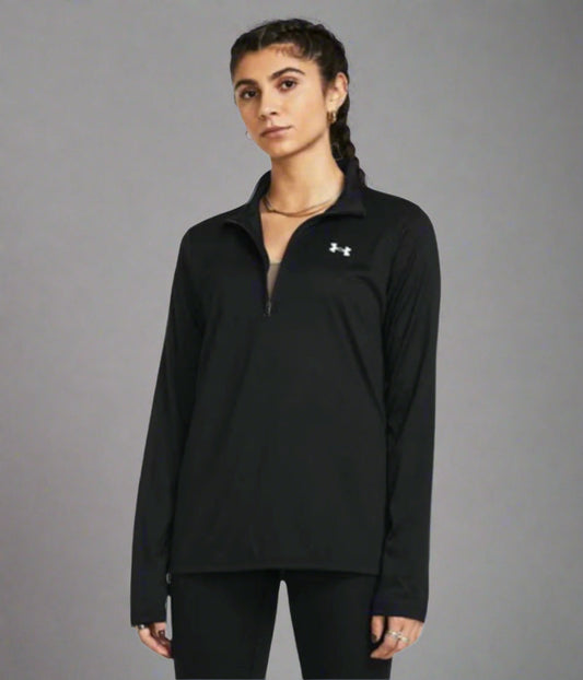 Black  1/2 Zip Tech Top