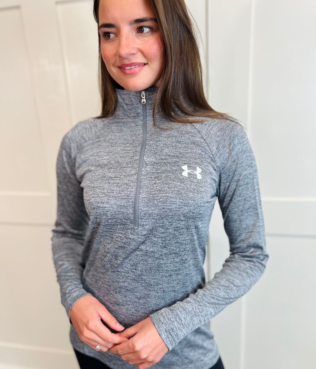 Grey Under Armour 1/2 Zip Tech Top
