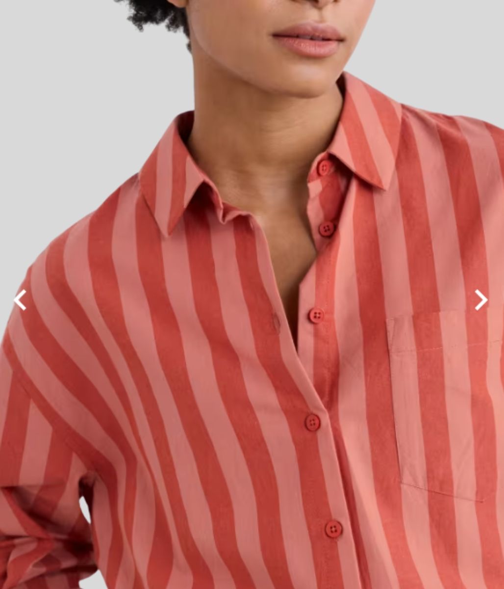 Ex Seasalt Sea Path Oversized Striped Poplin Shirt