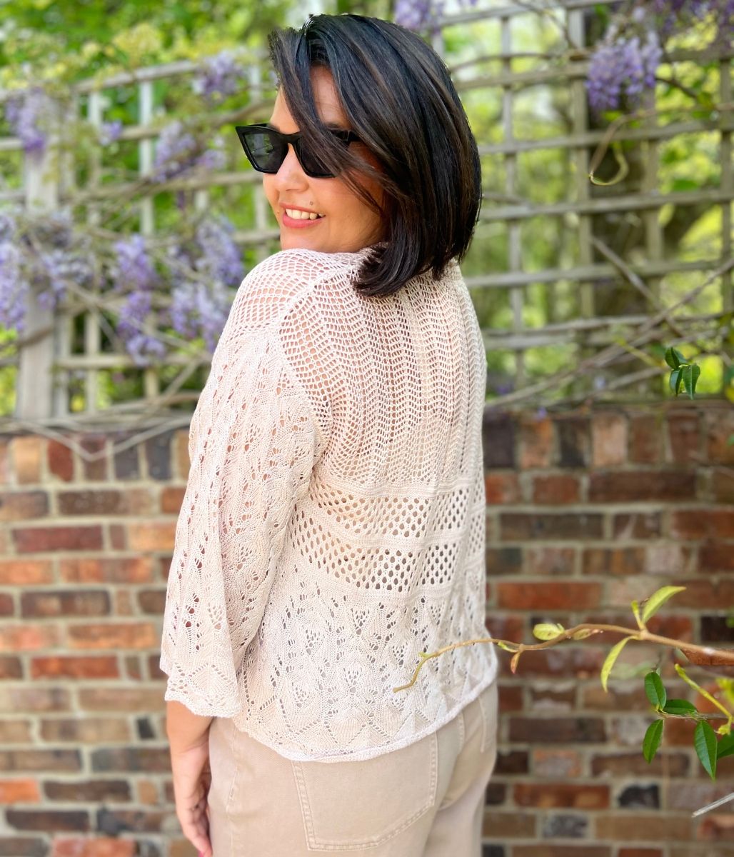 Blush Crochet V Neck Top