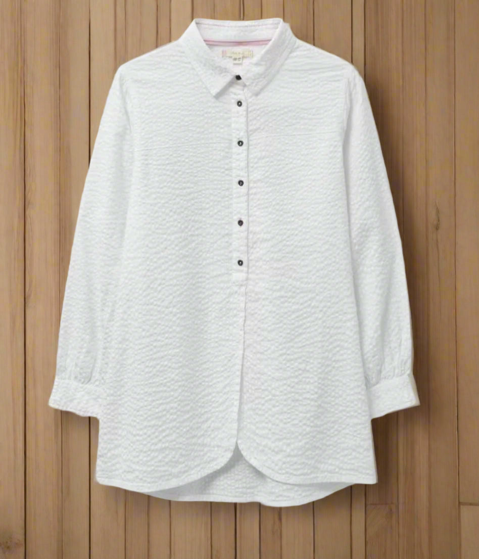 White 'Violet' Longline Tunic Style Shirt