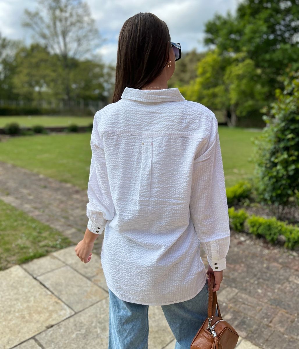 White 'Violet' Longline Tunic Style Shirt