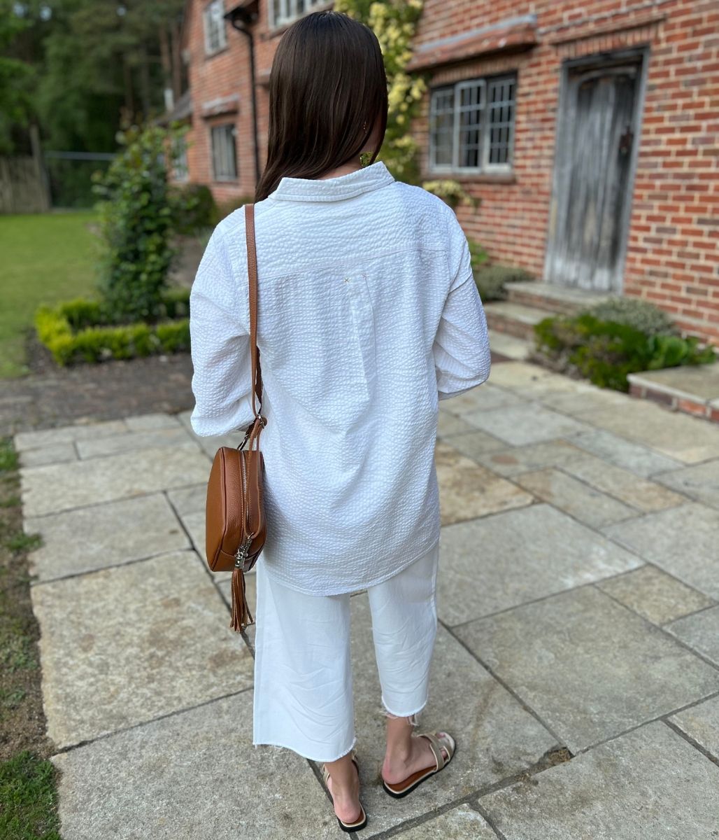 White 'Violet' Longline Tunic Style Shirt